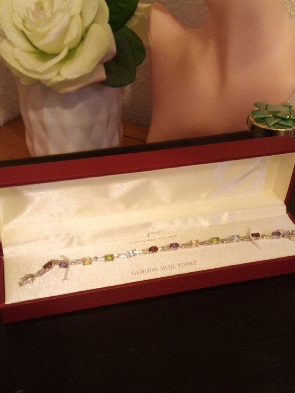 Multicolor Gemstone Bracelet - Sterling Silver Style